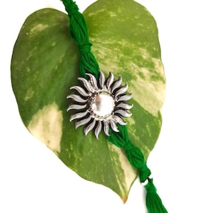 Sterling Silber Rakhi, Silber Rakhi für Bruder, Rakhi, Indische Designer Handarbeit Silber Rakhi