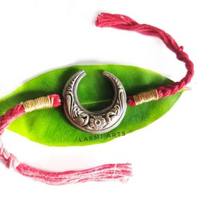 Sterling Silber Rakhi, Silber Rakhi für Bruder, Rakhi, Indische Designer Handarbeit Silber Rakhi