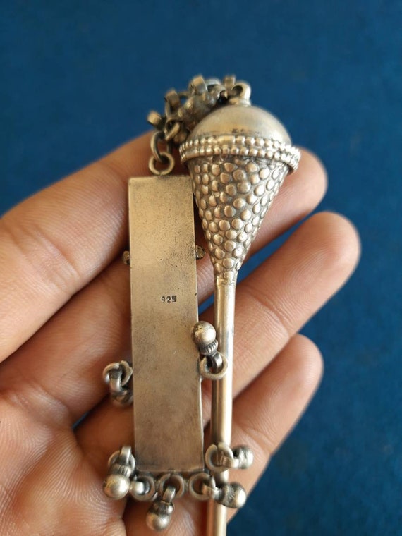 Pure Silver Hair Pin, Hair Fork, Silver Hair Arch, Notched