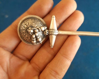 Solid Silver Bun fork, hair fork, silver hair Arch, Notched Hair stick, hair stick pin, Hair accessories, juda pin made by sterling silver