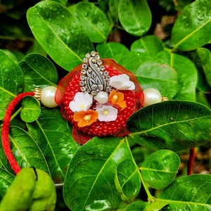 Designer en argent sterling Rakhi Joda pour couple une pièce Rakhi et une pièce Belle Chuda Rakhi pour belle-sœur Pure 925 Silver Rakhi