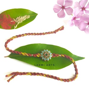 Sterling Silber Rakhi, Silber Rakhi für Bruder, Rakhi, Indische Designer Handarbeit Silber Rakhi