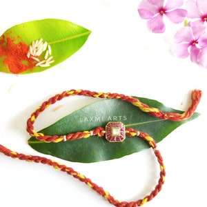 Sterling Silber Rakhi, Silber Rakhi für Bruder, Rakhi, Indische Designer Handarbeit Silber Rakhi