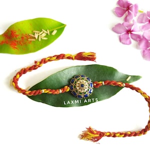 Sterling Silber Rakhi, Silber Rakhi für Bruder, Rakhi, Indische Designer Handarbeit Silber Rakhi