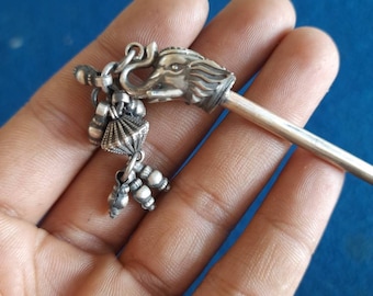Solid Silver Bun fork, hair fork, silver hair Arch, Notched Hair stick, hair stick pin, Hair accessories, juda pin made by sterling silver