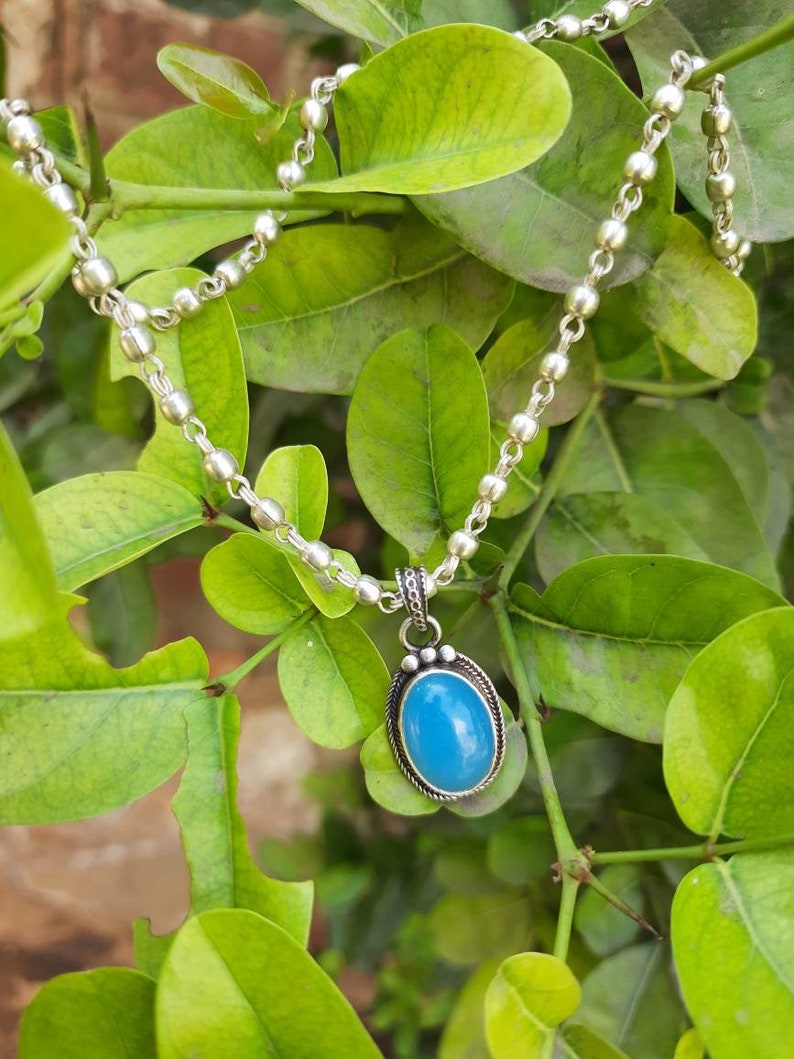 Beautiful and Top Quality Boho stone Silver Necklace beautiful necklace with silver chain 925-Sterling Silver Necklace Wedding Gift Item