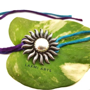 Sterling Silber Rakhi, Silber Rakhi für Bruder, Rakhi, Indische Designer Handarbeit Silber Rakhi