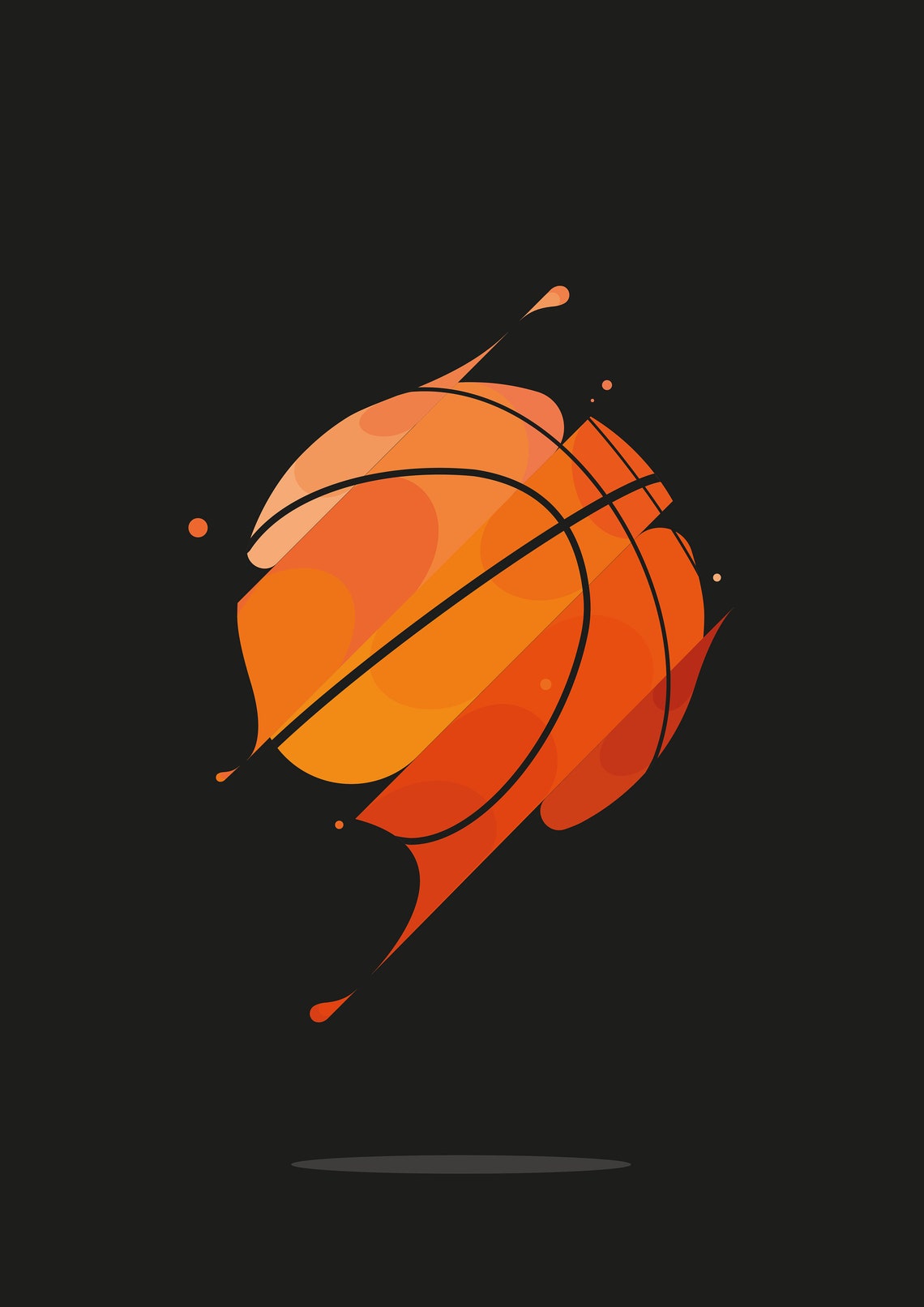 Basketball Print Wall art Wall print Design Black Etsy