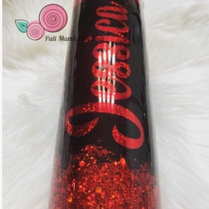 Personalized Red and black glitter Tumbler for gift for friend tumbler gift personalized name tumbler - 30 oz. sparkling elegance
