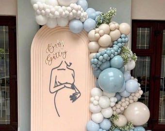 Blau Elfenbein Weiß Ballon Bogen Kit: Babyparty, Gender Reveal Party Dekor