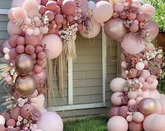 Blush Balloon Garland Kit – Pink, Rose Gold, Organic Luxe Party Backdrop