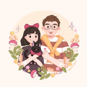 Custom Couple Portrait | Cute Art Commission | Personalized Illustration | Family & Pet Drawing | Wedding Hand-Drawn | Social Media Avatar