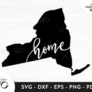 New York Map SVG, Home sweet home New York svg, New York state svg, Usa states, Love New York Clipart SVG Cricut Files Instant Download Svg