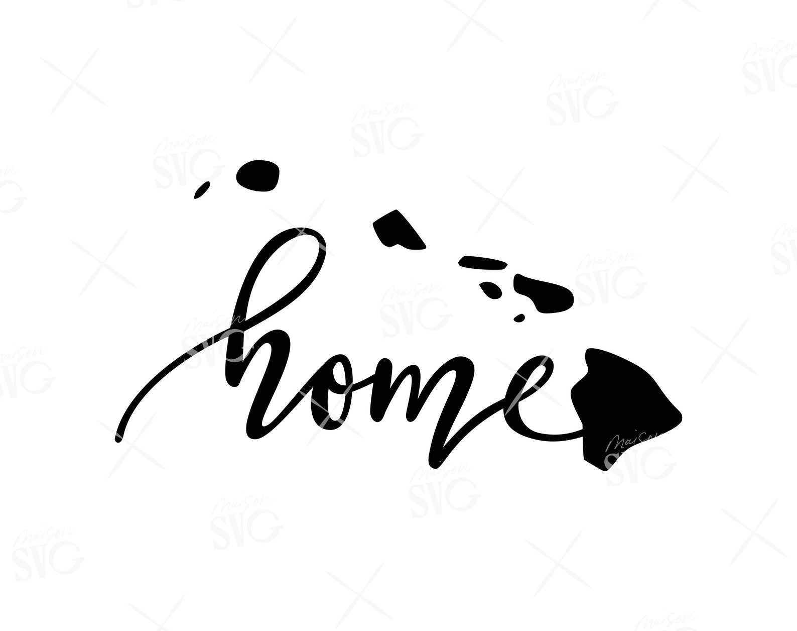 Hawaii Map SVG Home sweet Home Hawaii svg Hawaii state svg Etsy