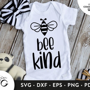 Bee Kind SVG Files,Positivity Inspiration SVG, Humour Quote svg Cutting Files, Cricut Files Instant Download svg Commercial Use
