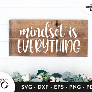 Mindset is everything SVG Files, Positivity Inspiration SVG, Motivation Quote svg, SVG Cutting Files, Cricut Files Download Commercial