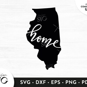 Illinois Map SVG, Home sweet home Illinois svg, Illinois state svg, Usa states SVG, Illinois Clipart SVG Cricut Files Instant Download Svg