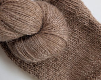 Cashmere Fingering & DK - Fio marrom natural sem tingimento para tricô/crochê/artesanato, fio tingido artesanalmente
