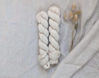 Fio de Alpaca e Linho Fingering e DK - Fio sem tingimento para projetos de tricô/crochê/artesanato, fio tingido artesanalmente.