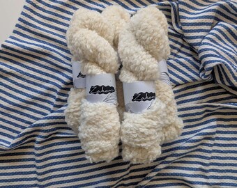 Fio de alpaca grosso bouclé - Projeto de tricô/crochê/artesanato com fio não tingido, fio tingido artesanalmente