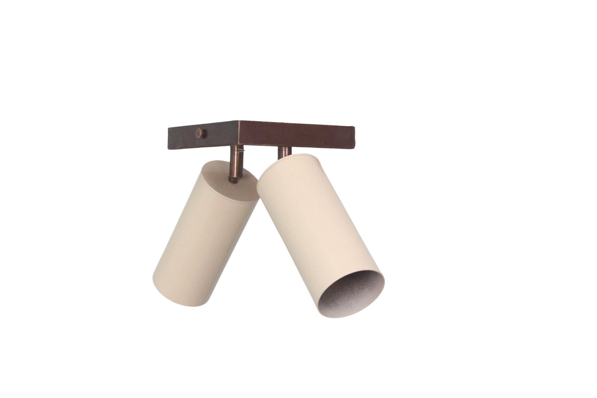 2 Light Cylindrical Spot lamp Brass Fixture