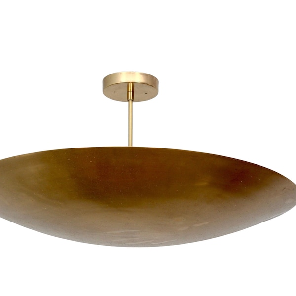 Plafonnier élégant à 6 lumières, luminaire suspendu du milieu du siècle, lustre Spoutnik en laiton brut moderne.