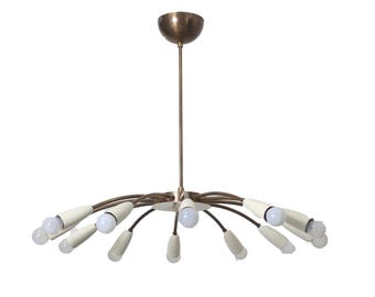 12 Light Curved Modern Brass Sputnik chandelier light Fixture