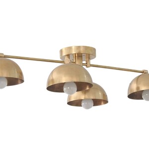 4 Armed Ceiling Light Modern Raw Brass Sputnik chandelier light Fixture