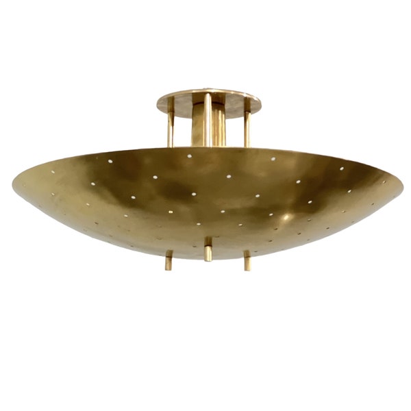1 Light Elegant Ceiling Flushmount light Pendant Mid Century Modern Raw Brass Sputnik chandelier light Fixture.