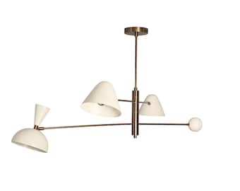 Brass Sputnik Chandelier: Mid-Century Modern Pendant Light