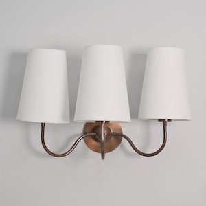 3 lichte linnen muur gebogen eeuw moderne ruwe messing Spoetnik kroonluchter lichtpunt