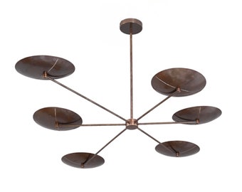 6 Licht Spinne Kuppel Stil Roh Messing Kronleuchter Leuchte