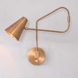 1 Light Shades Curved Arm Dimmer Handmade Vintage Wall Mid Century Antique Brass Sputnik chandelier light Fixture