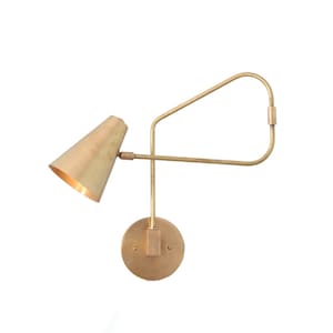 1 Light Shades Curved Arm Handmade Vintage Wall Mid Century Antique Brass Sputnik chandelier light Fixture