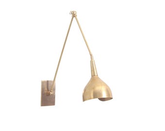 Handmade Vintage Inspired Toronto Cut Shade Wall Scones Raw Brass  Light Fixture