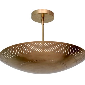 6 Light Perforated Elegant Ceiling Flushmount light Pendant Mid Century Modern Raw Brass Sputnik chandelier light Fixture.