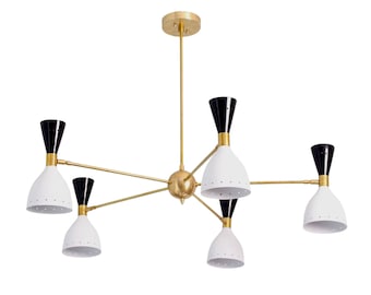 5 Light Modern Raw Brass chandelier light Fixture