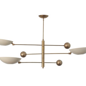 3 Light Pendant Mid Century Modern Raw Brass Sputnik chandelier light Fixture