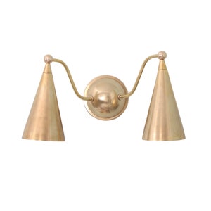 Dubble head Wall Articulated Mid Century Modern Solid Antique Brass Sputnik Stilnovo light Fixture