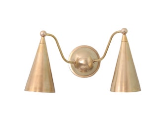 Dubble head Wall Articulated Mid Century Modern Solid Antique Brass Sputnik Stilnovo light Fixture