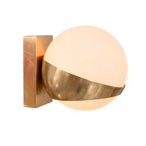 1 Light globe Wall Mid Century Raw Brass Sputnik chandelier light Fixture
