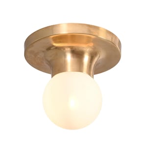 Handgemaakte wandlamp van gepolijst messing: Spoetnikarmatuur uit het midden van de eeuw