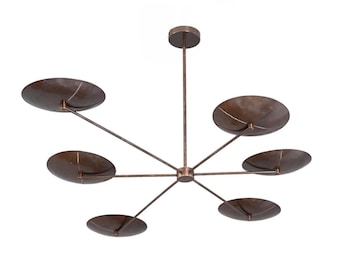 6-Light, Dome, Chandelier Raw Brass