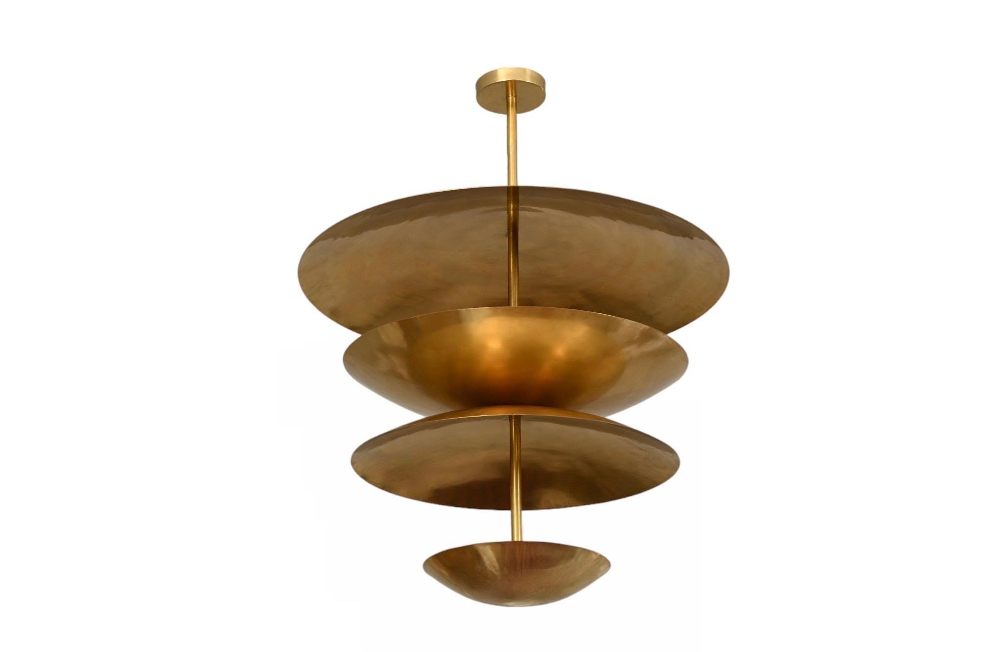 真鍮製スプートニクシャンデリア：ミッドセンチュリーモダン6灯照明