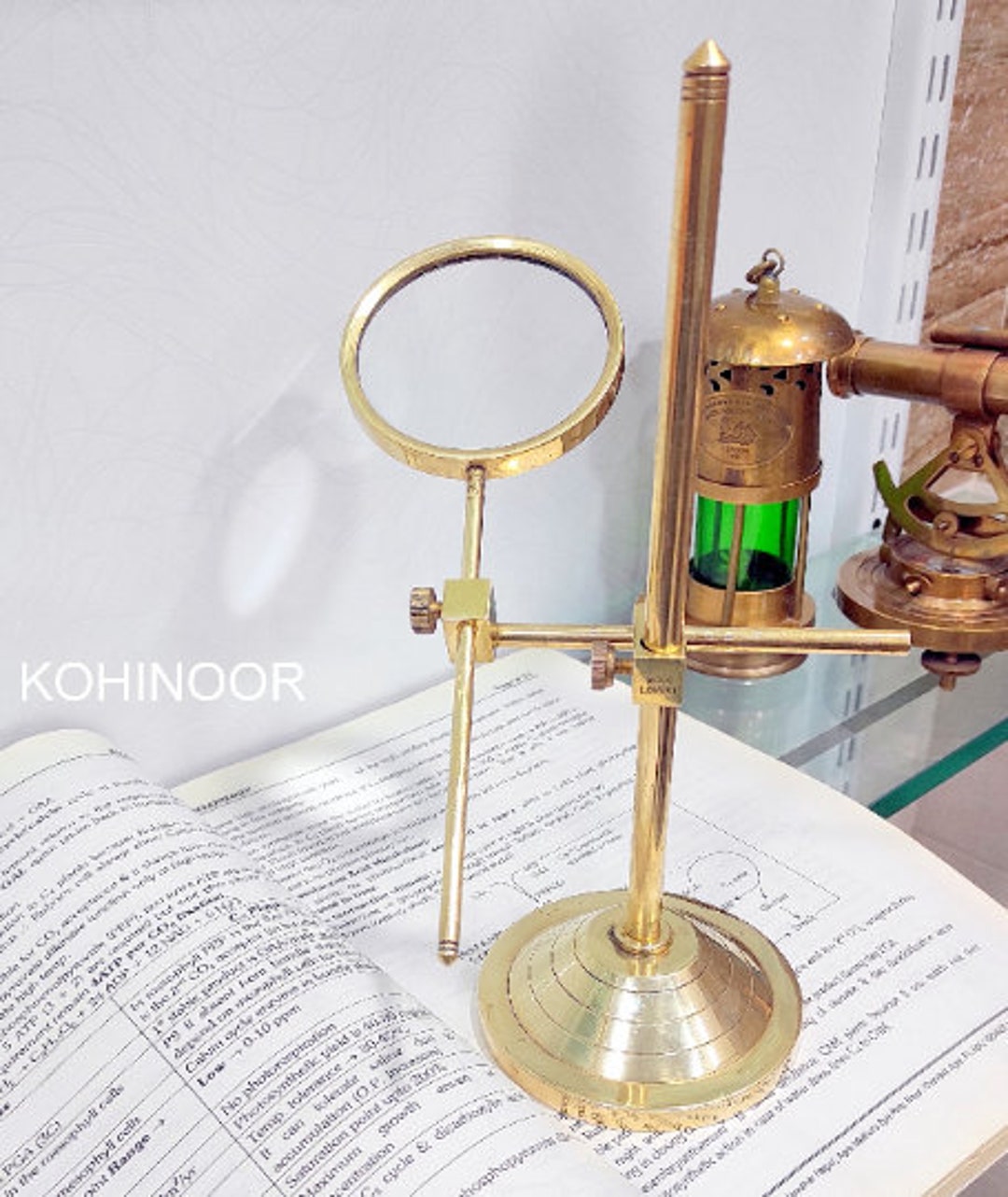 Solid Brass Adjustable Table Top Magnifying Glass Home and Office