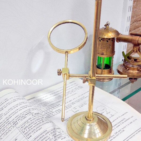 Solid Brass Adjustable  Table Top Magnifying Glass  Home And Office Desktop Decorative Item Best For Gifting