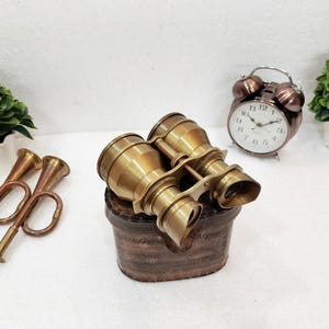 Brass Finish Binoculars Travelling Binoculars Handheld Opera Glasses With Genuine Leather Case Bird Watching Binoculars Best Christmas Gift