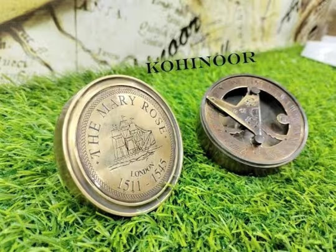 Solid Brass Sundial Compass Box Compass Working Sundial Etsy