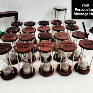 Personalized Gift, Lot of 20 Pc&#39;s Sand Timer Hourglass, Customized Engraved Bulk Gift Item Wedding Gift, Retirement Gift, Gift For Employees