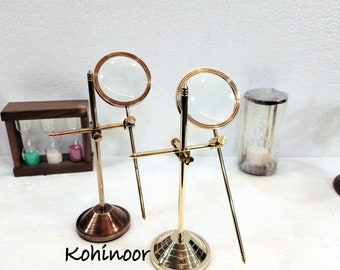 Personalized Engraved Brass Magnifying Glass With Adjustable Stand Magnifier, Gift For Husband, Gift For Father, Couple Gift Girlfriend Gift